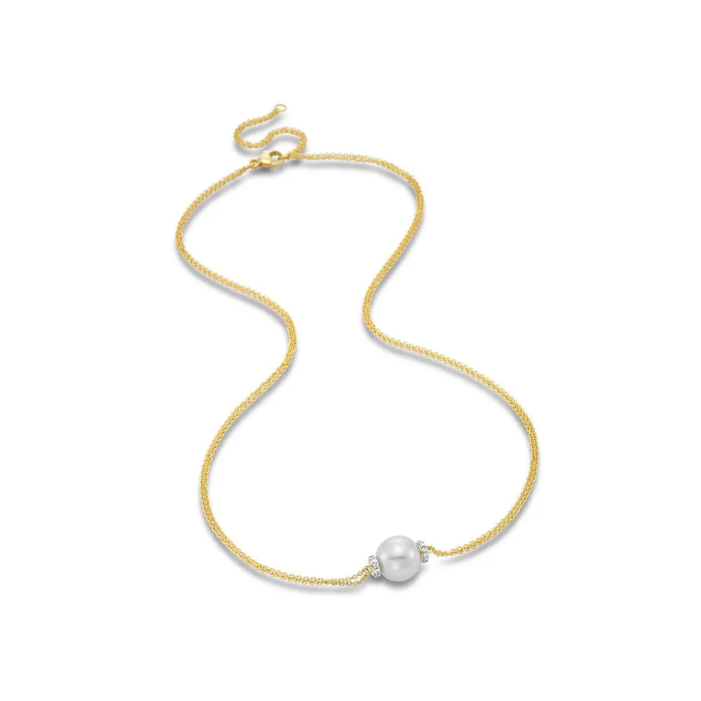 14k Pearl Station Necklace