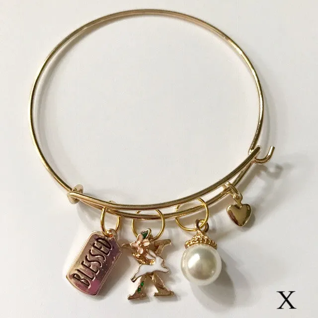 A to Z custom initial bracelet