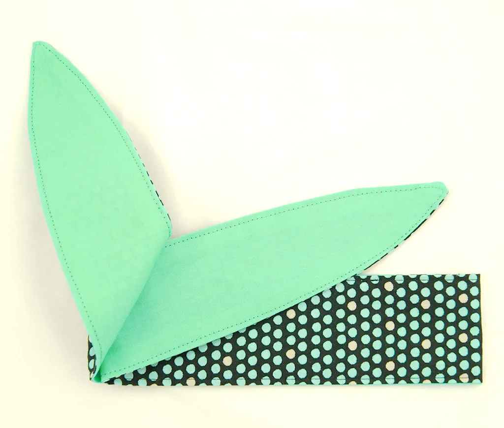 Aqua Polka Dot Hair Tie