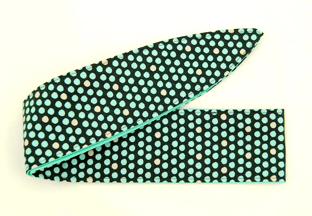 Aqua Polka Dot Hair Tie