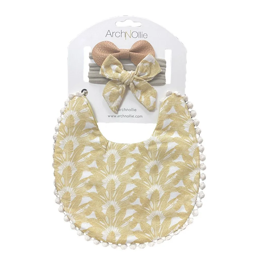 Arch N Ollie Jose Palms Bib and Bow Set