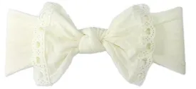 Baby Bling Ivory Lace Trimmed Knot Headband