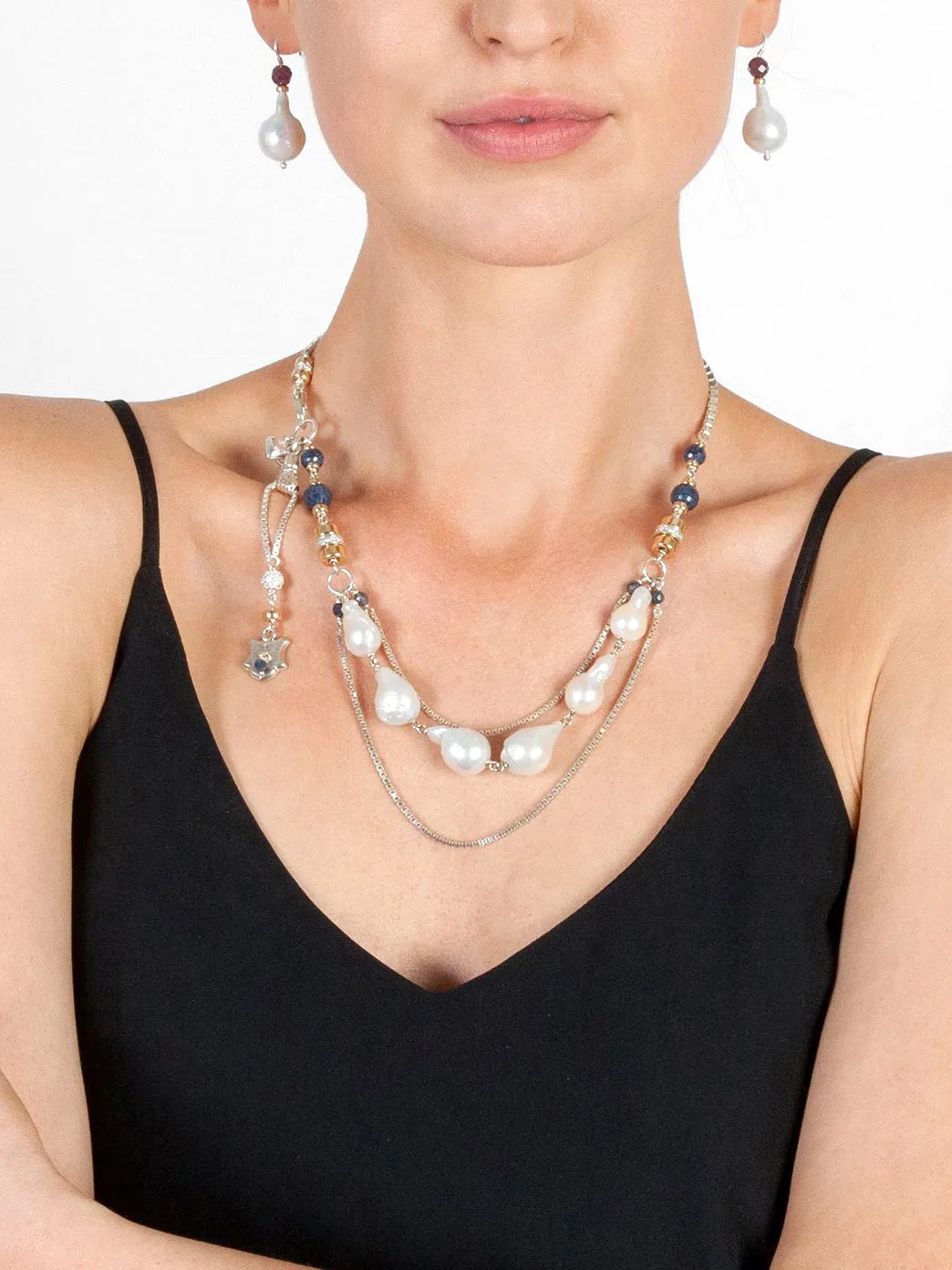 Baroque Pearl Trapeze Necklace