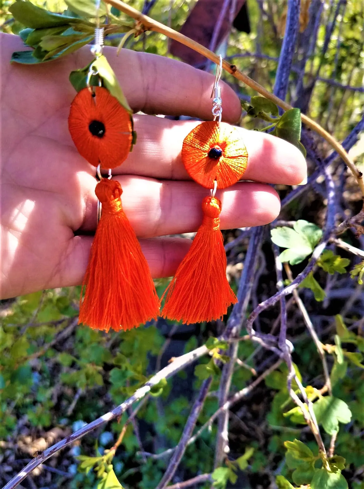 Beautiful Handmade Silk Thread Tassel Earrings