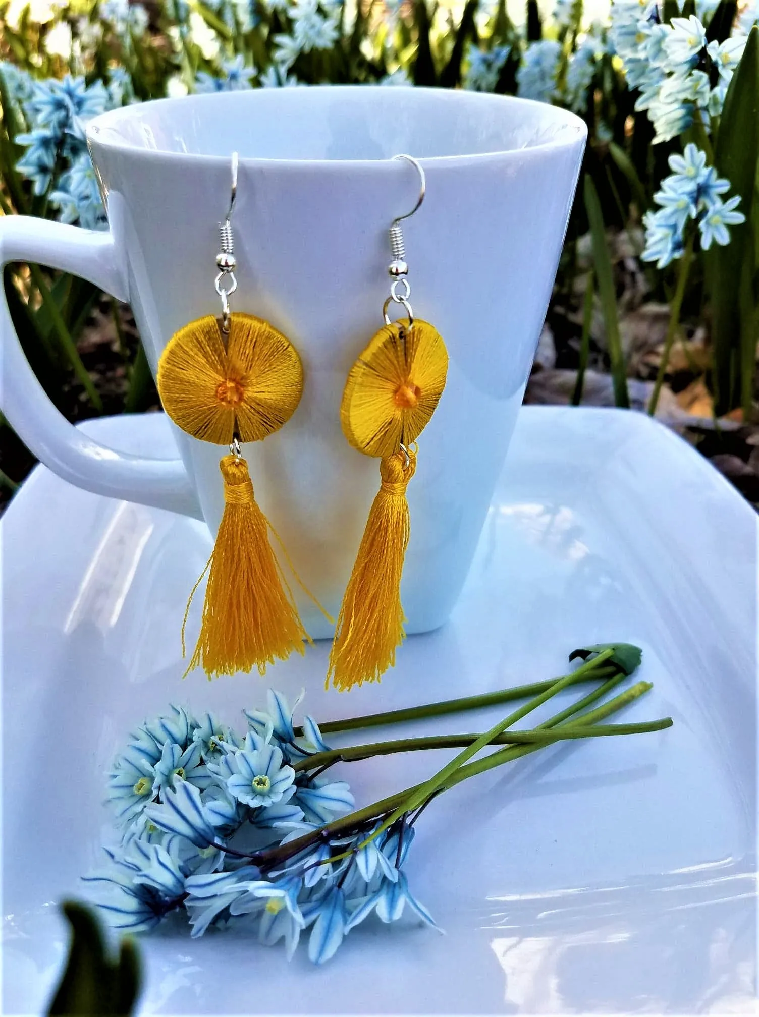 Beautiful Handmade Silk Thread Tassel Earrings