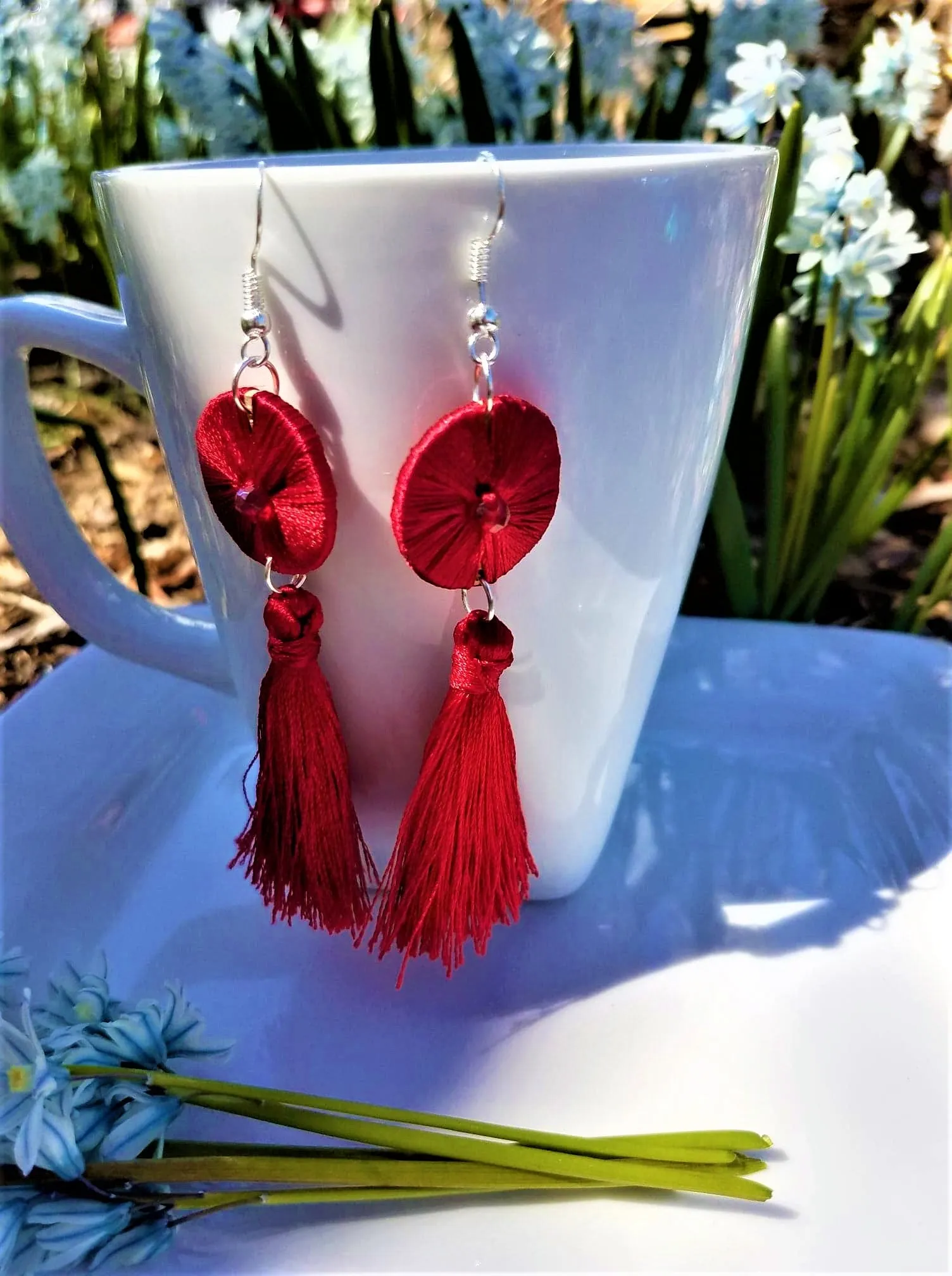 Beautiful Handmade Silk Thread Tassel Earrings