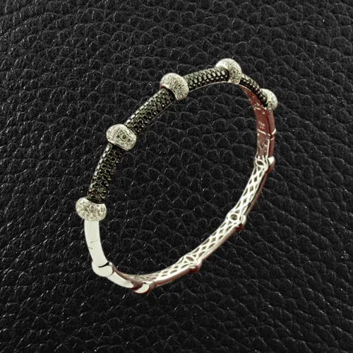 Black & White Diamond Bangle Bracelet