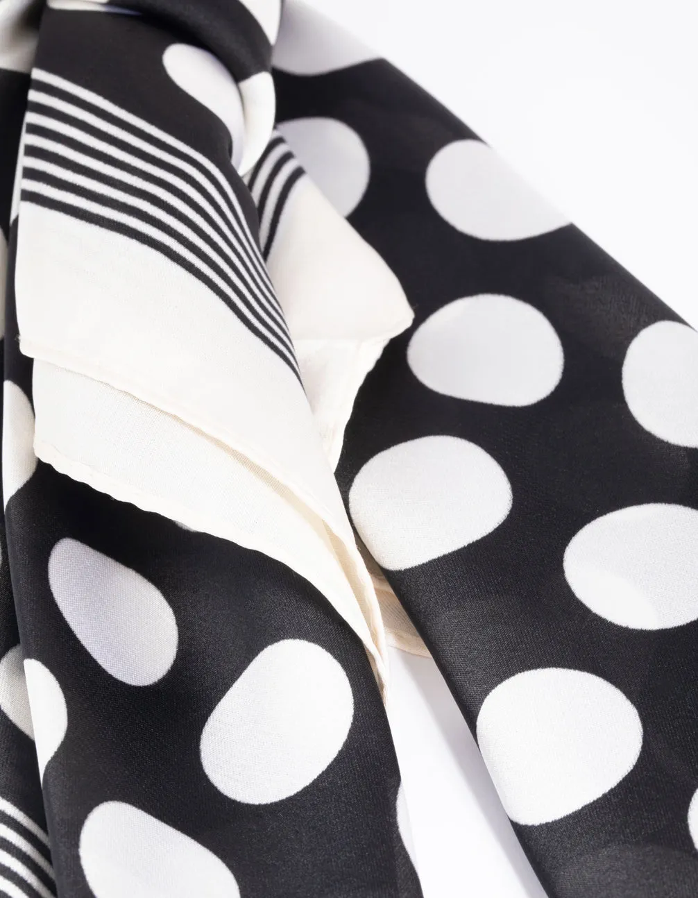 Black & White Polka Dot Bandana Hair Scarf