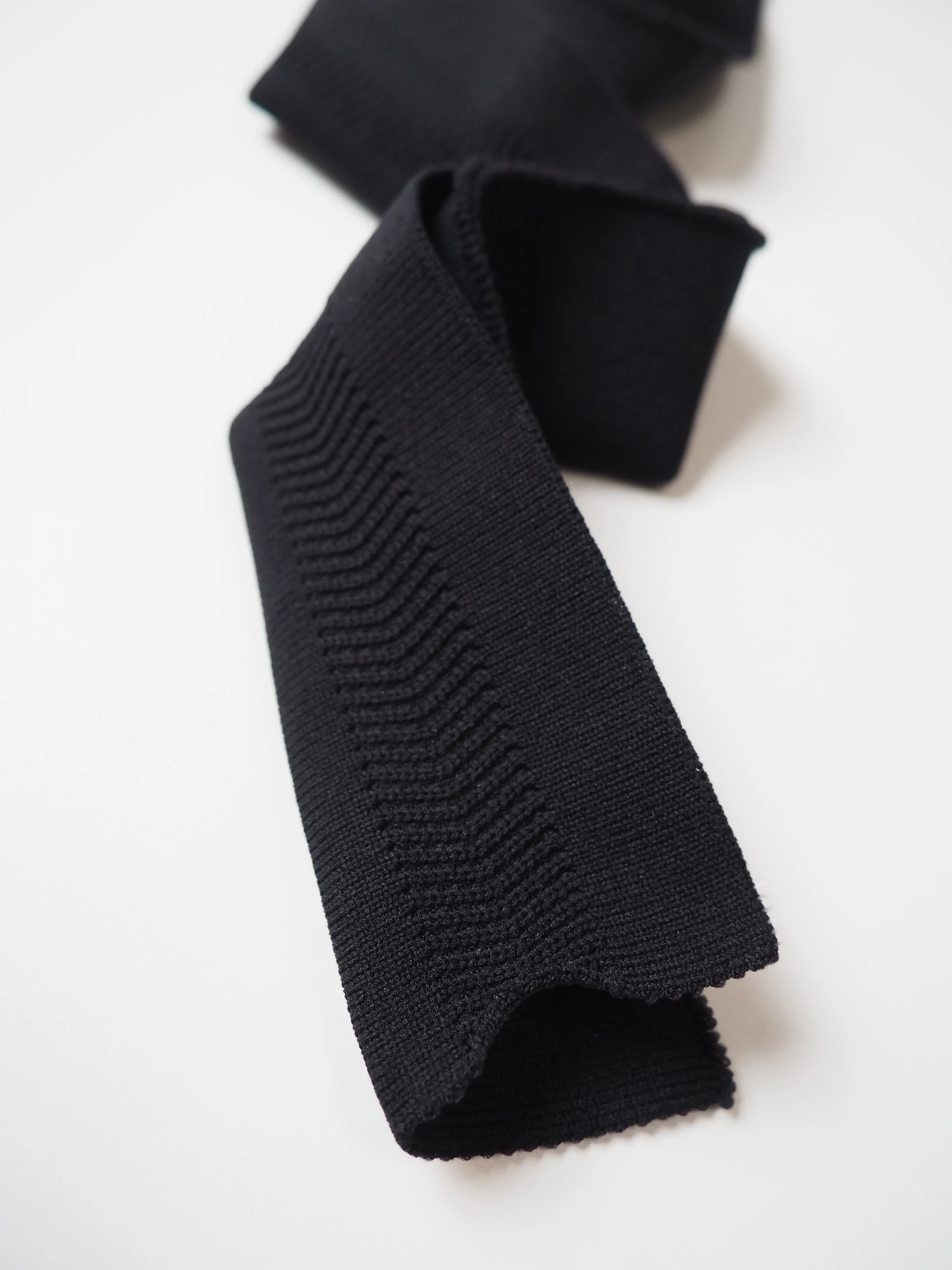 Black Herringbone Cotton Double Ribbed Cuff 4cm