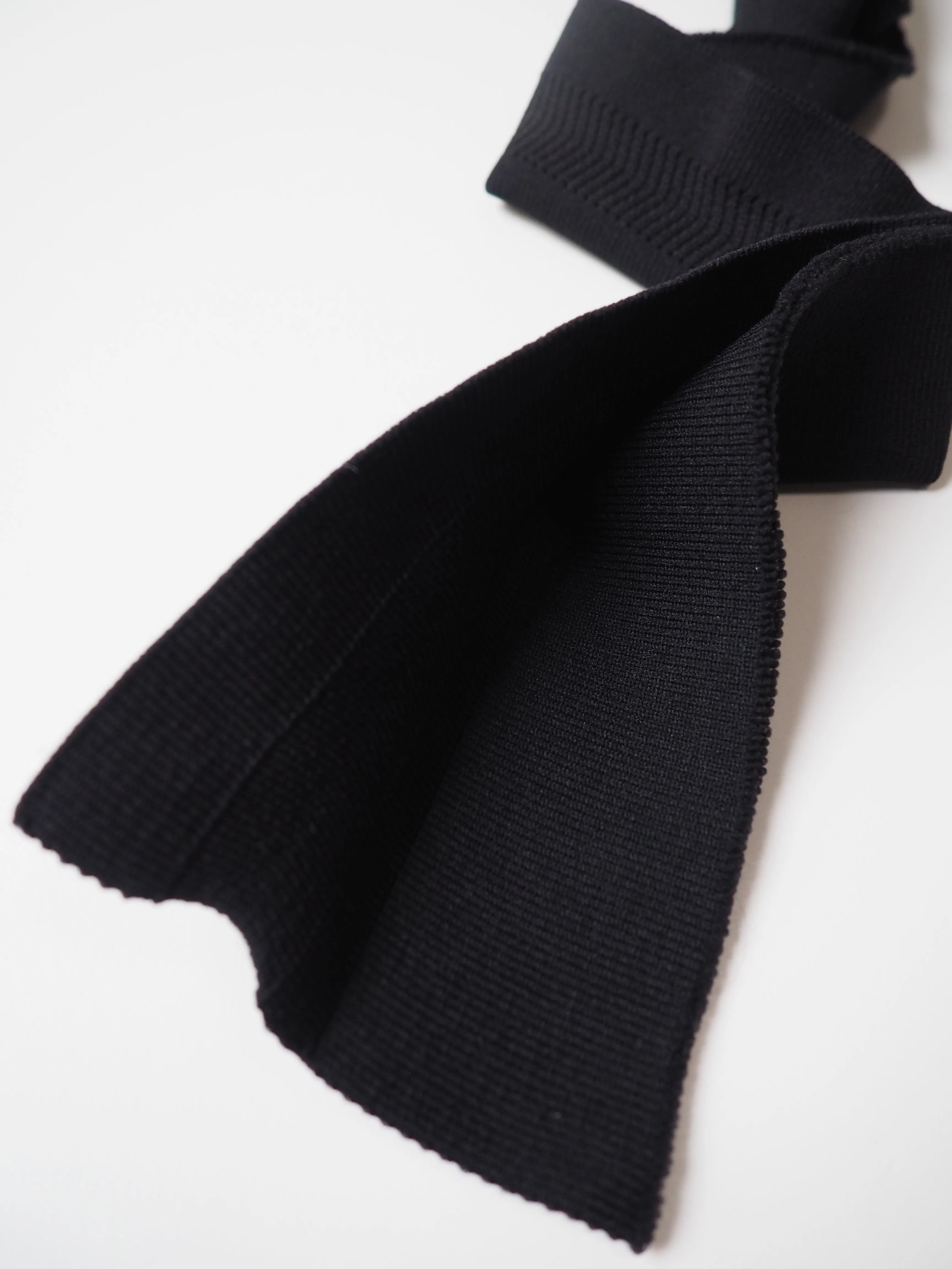 Black Herringbone Cotton Double Ribbed Cuff 4cm