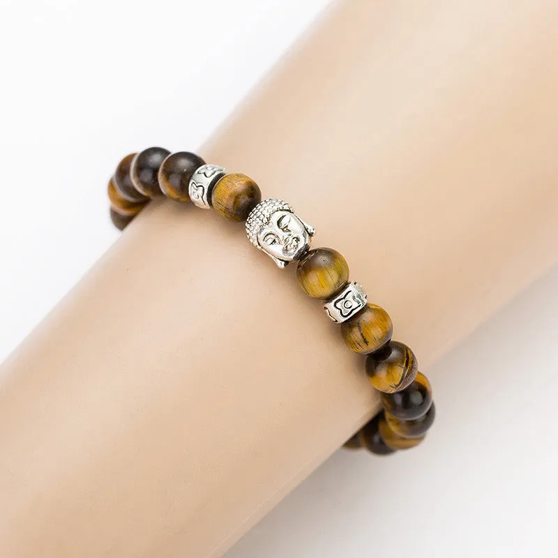 Black Lava Stone Buddha Beads Bracelets Rope Chain Natural Stone Bracelets For Women/ Men Jewelry pulseras pulsera brazalete