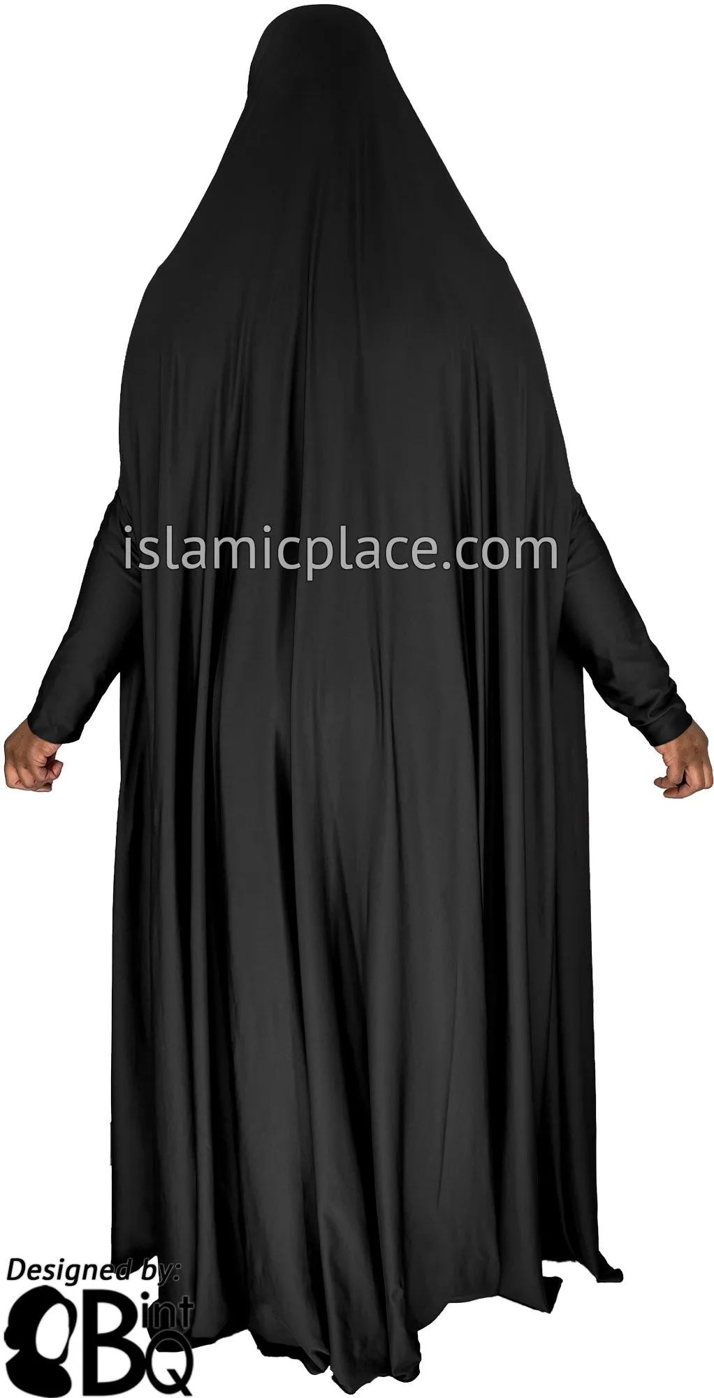 Black - Plain Overhead Abaya with Cuffs