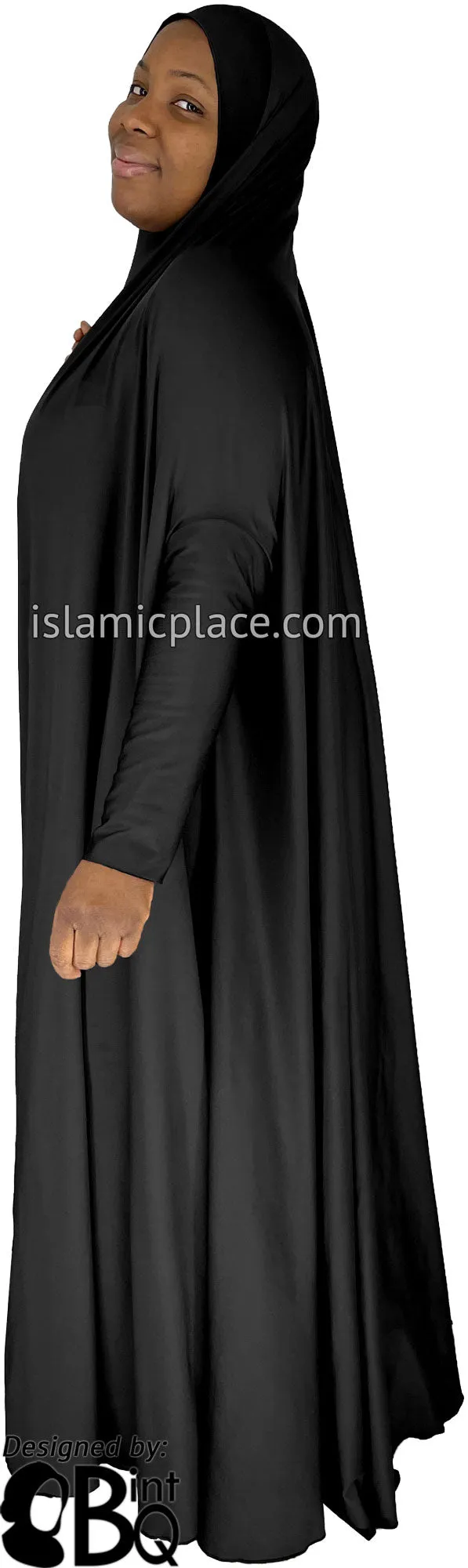 Black - Plain Overhead Abaya with Cuffs