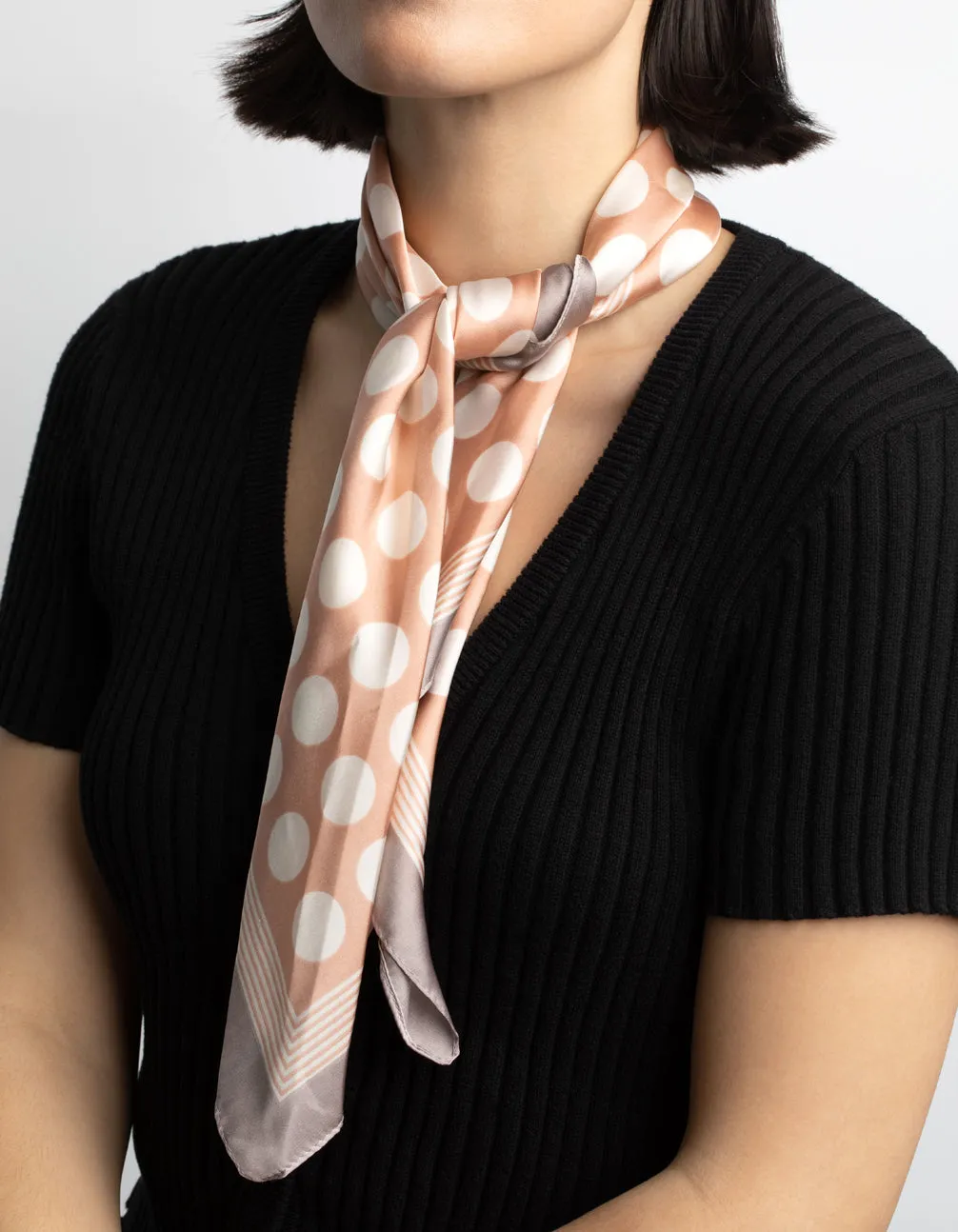 Blush Polka Dot Bandana Hair Scarf