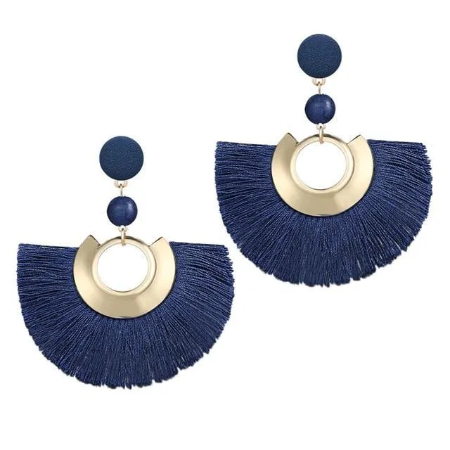 Bohemian Big Tassel Drop Women Fringe Handmade Brincos Statement Fashion Woman Earrings