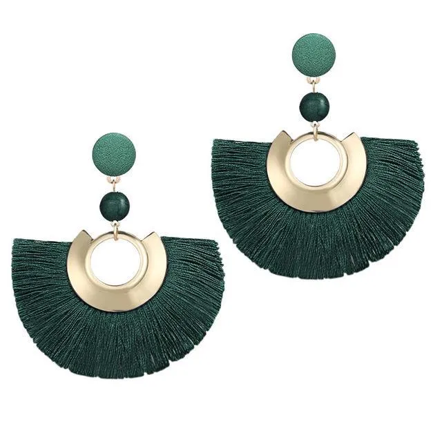 Bohemian Big Tassel Drop Women Fringe Handmade Brincos Statement Fashion Woman Earrings