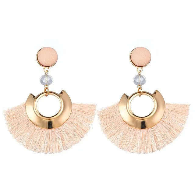 Bohemian Big Tassel Drop Women Fringe Handmade Brincos Statement Fashion Woman Earrings