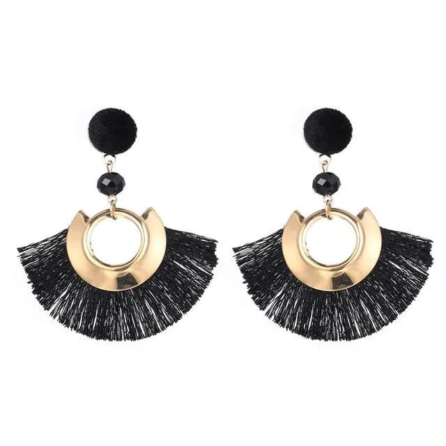 Bohemian Big Tassel Drop Women Fringe Handmade Brincos Statement Fashion Woman Earrings