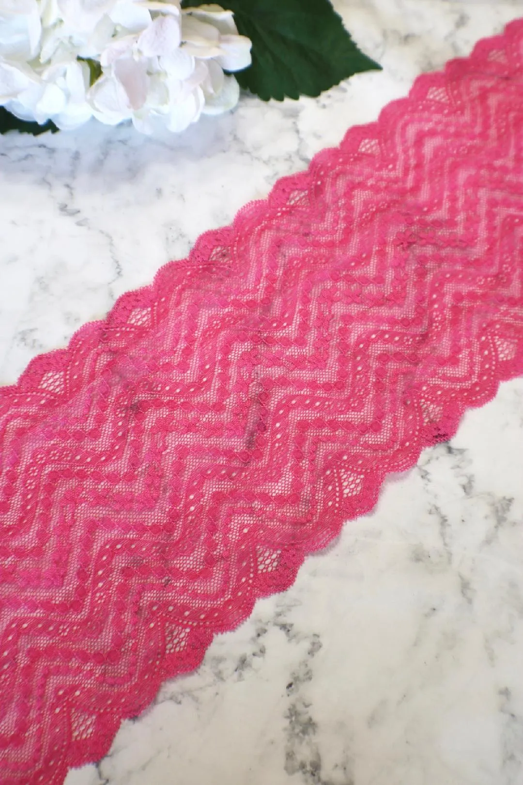 Bubblegum Pink 6.5" Wide Stretch Lace