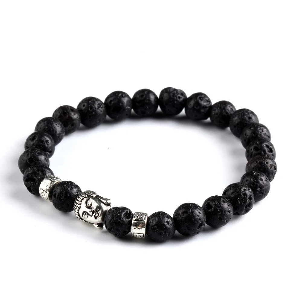 Buddha beads Bracelets Bangles Natural Stone Charm Bracelets For Women and Men Jewelry Bracciali lava pulseiras