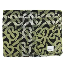 Burberry Scarf Monogram Design - Wool Silk Shawl SALE