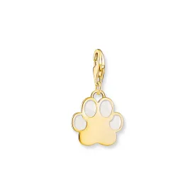 Charm pendant pink paw silver