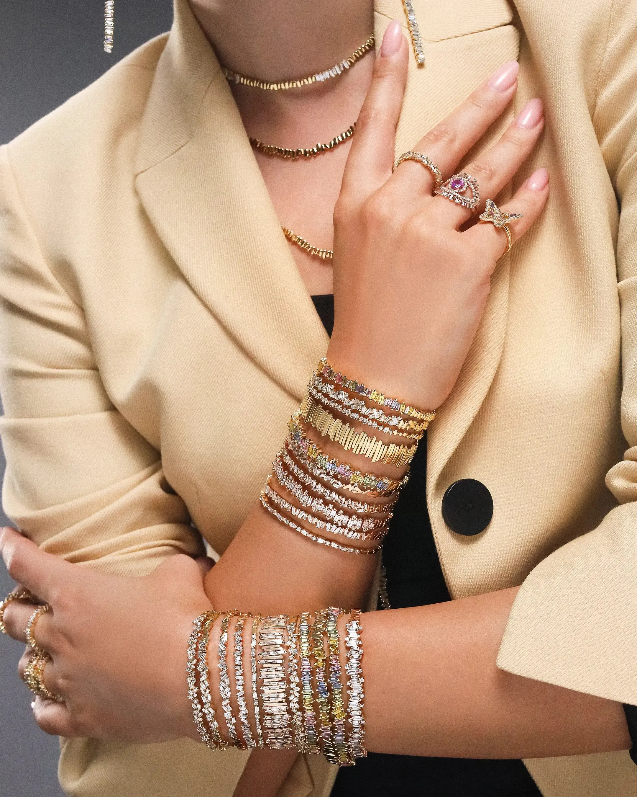 Classic Gold Half Baguette Milli Bangle