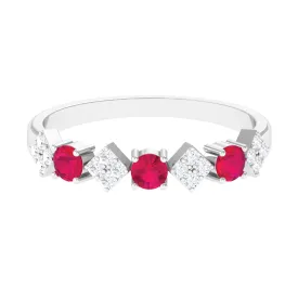 Classic Ruby and Diamond Half Eternity Ring