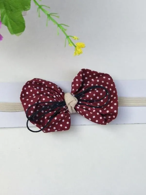 Cute Cloth Dots Printed Bowknot Headband Newborn Baby Girls