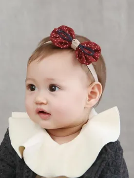 Cute Cloth Dots Printed Bowknot Headband Newborn Baby Girls