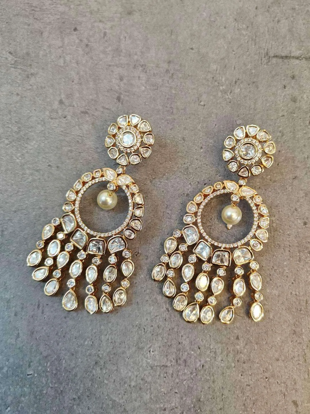 Dangling Kundan Studded Earrings