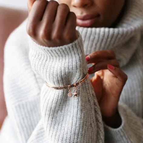 Daughter Meaningful Word Bangle  (Rose Gold)