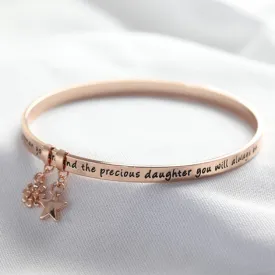 Daughter Meaningful Word Bangle  (Rose Gold)