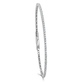 Diamond Petite Eternity Flexible Bangle in 14K White Gold