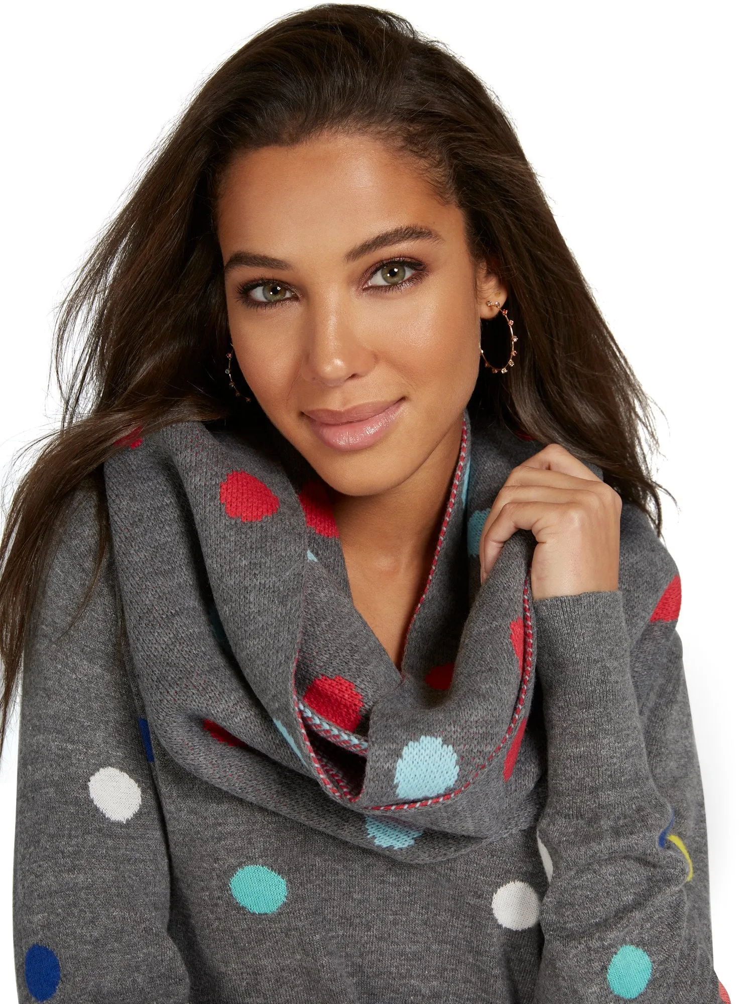 Dot-Print Infinity Scarf