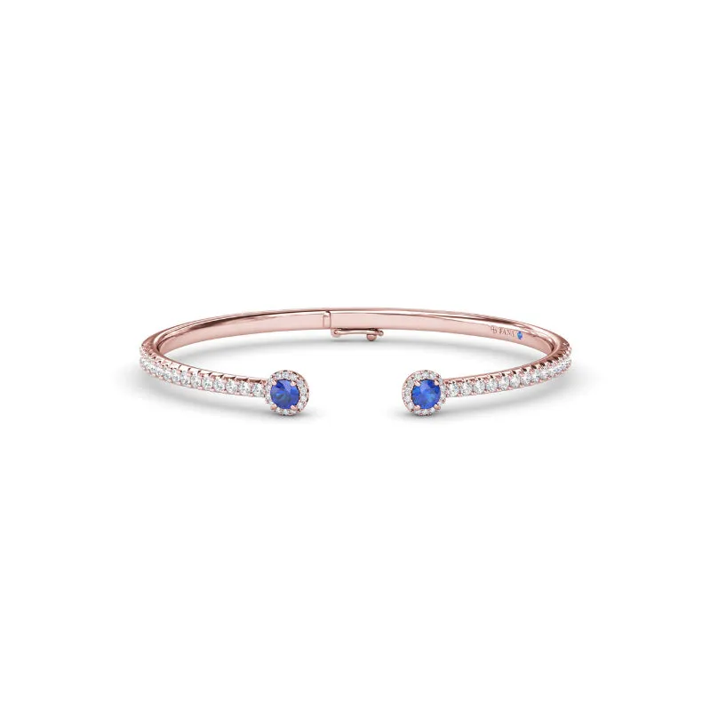 Fana Halo Sapphire and Diamond Bangle