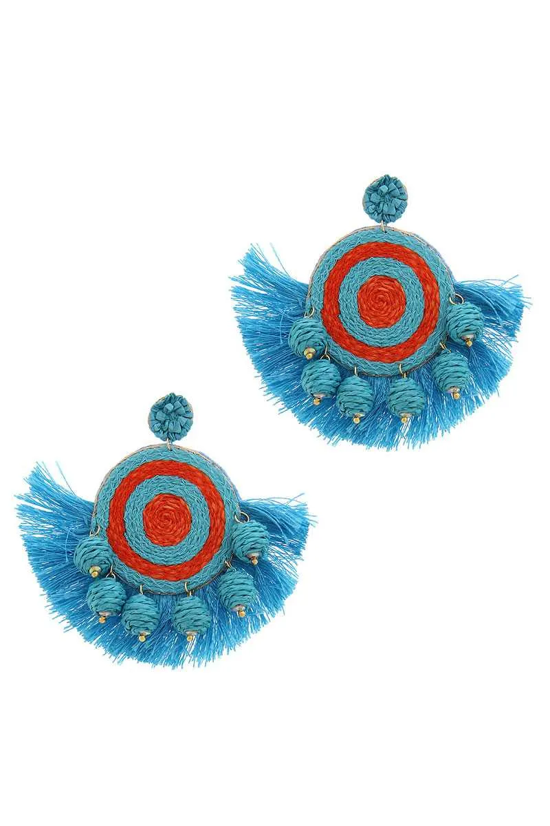 Fashion Fan Tassel Drop Earring