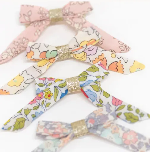 Floral Bow Hair Clips