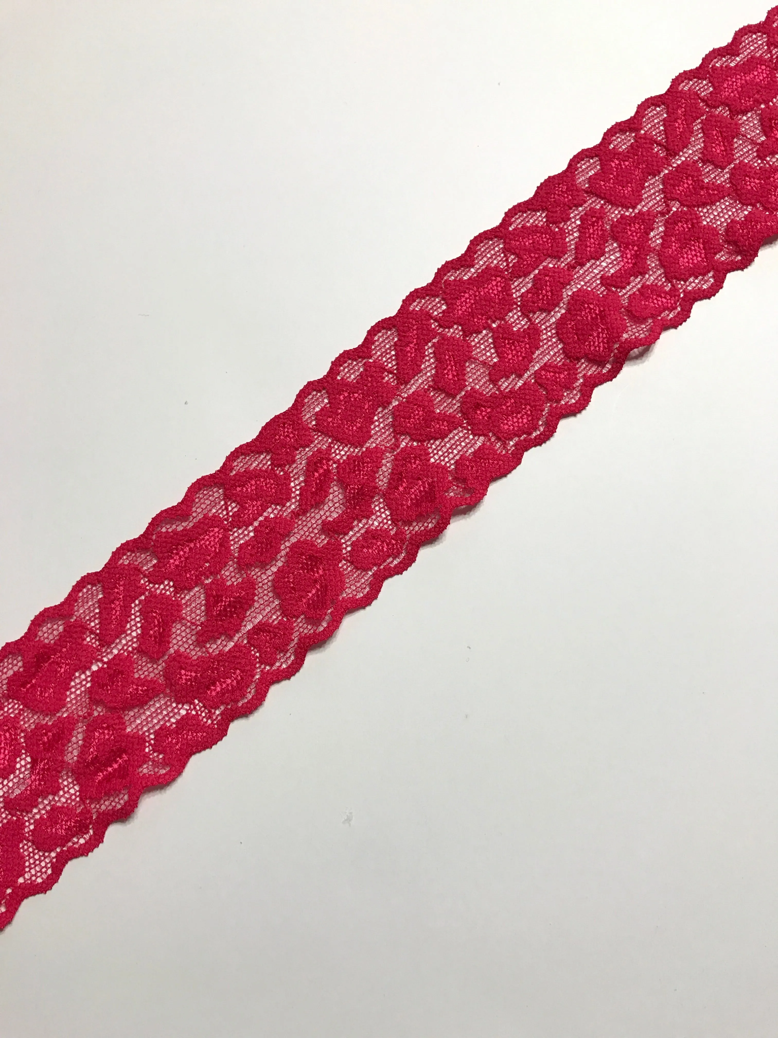 Fuchsia 2.5" Wide Stretch Lace