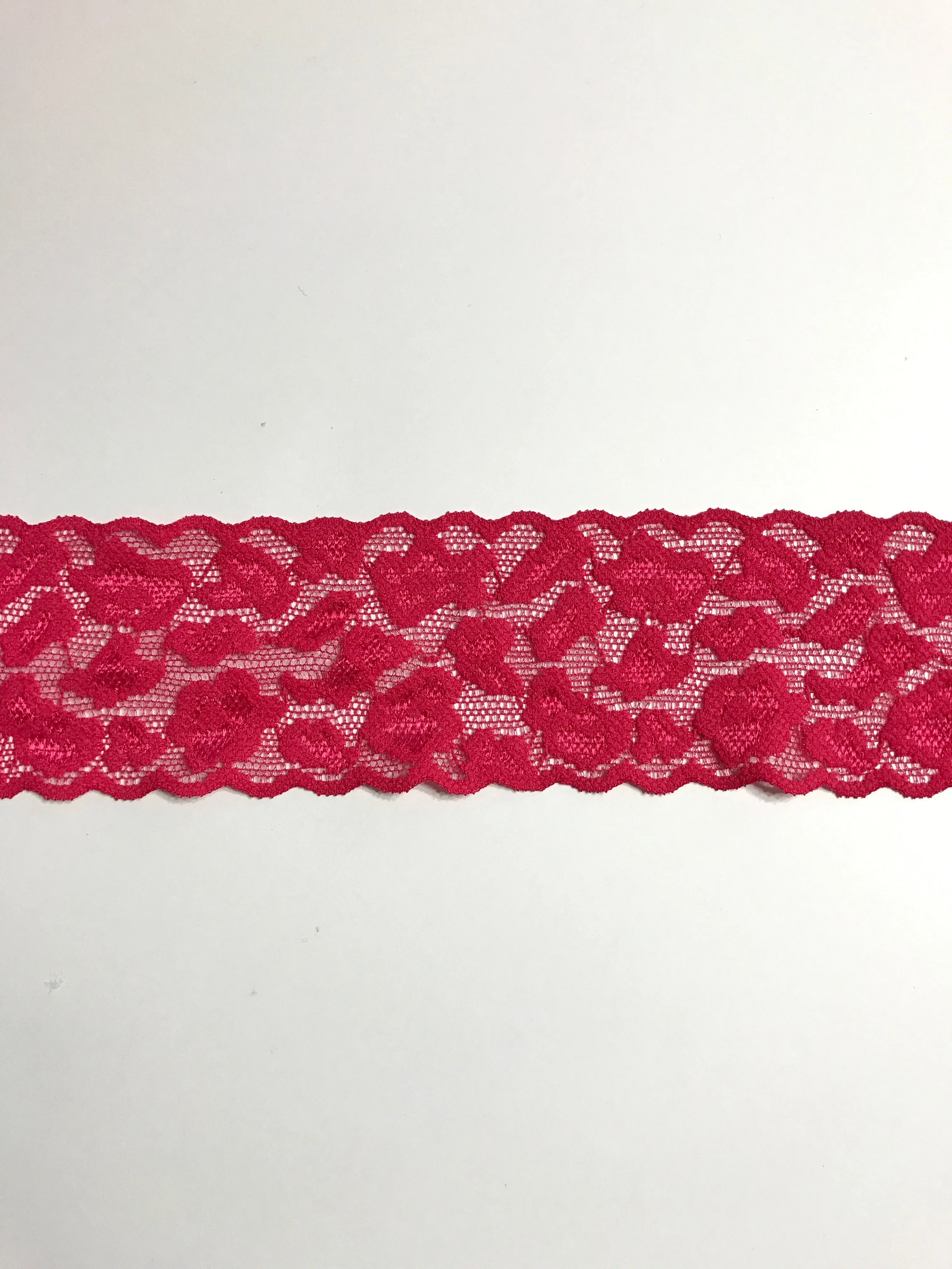 Fuchsia 2.5" Wide Stretch Lace