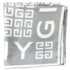 Givenchy Scarf Gray 4G Design - Twill Silk Square Foulard SALE