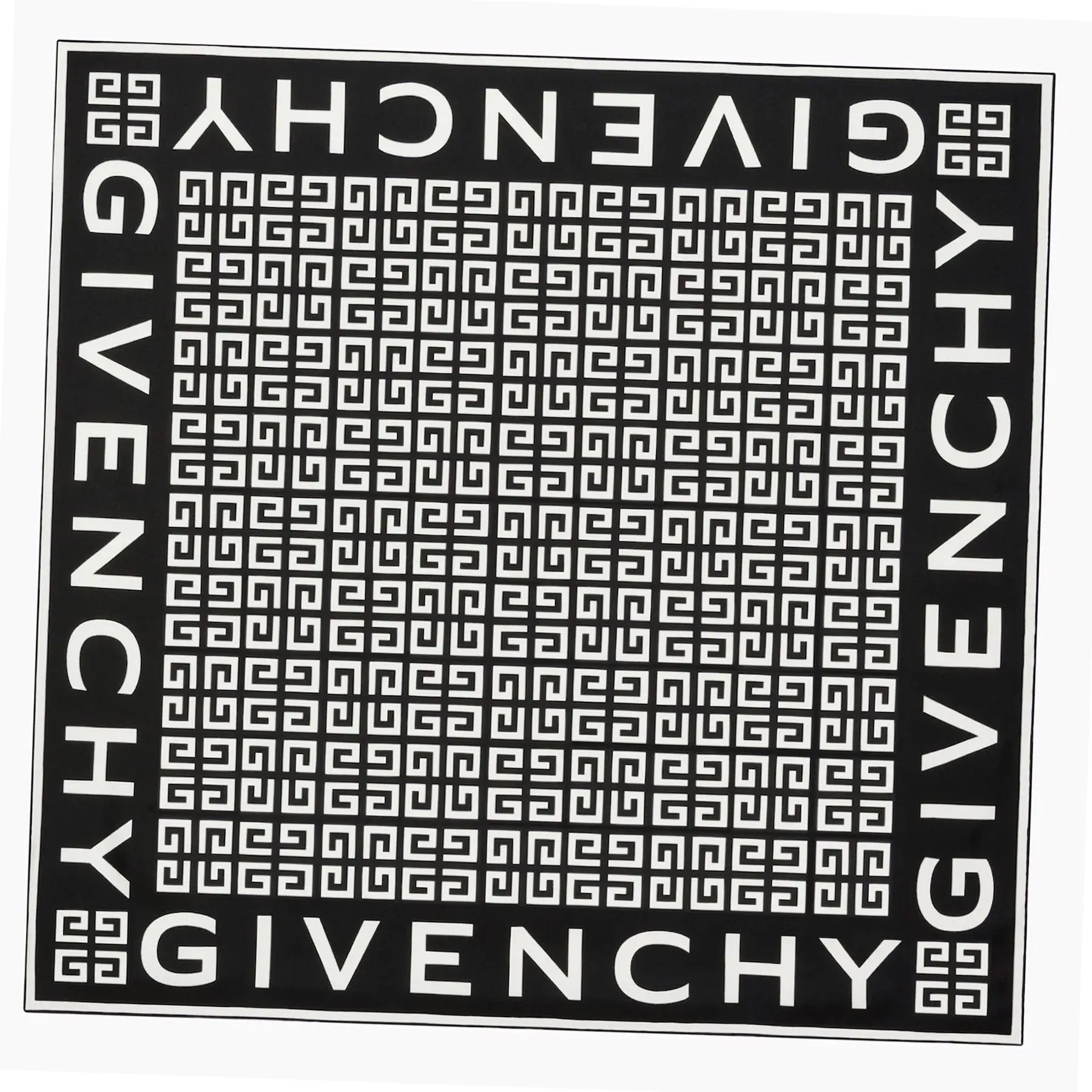 Givenchy Scarf Gray 4G Design - Twill Silk Square Foulard SALE