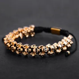 Gold Skull Braided Bracelet