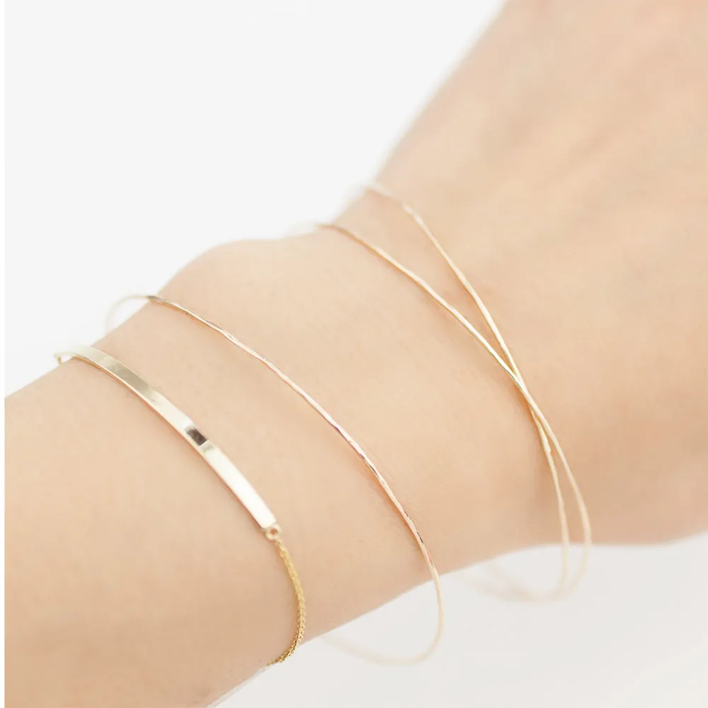 Gold Streaks Hammered Bangle