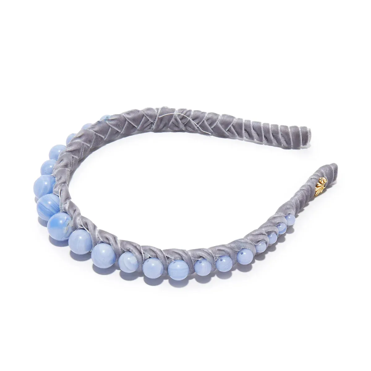 Graduated Bead Headband ~ Blue Lace