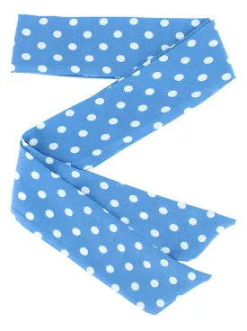 Headband Sash Blue Polka Dot