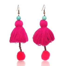 Hill Tribe Tassel Earrings, C