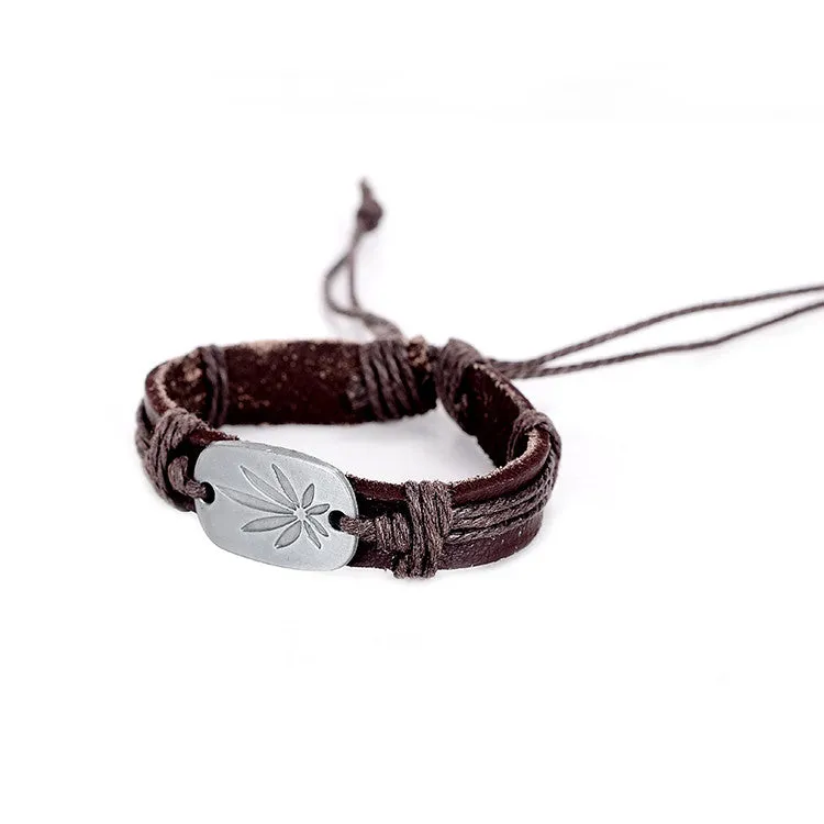 Hot Sale Bracelet Men Women Handmade Braid Genuine Leather bracelet Wrap Charm Cross Bracelets Bangles Men Jewelry