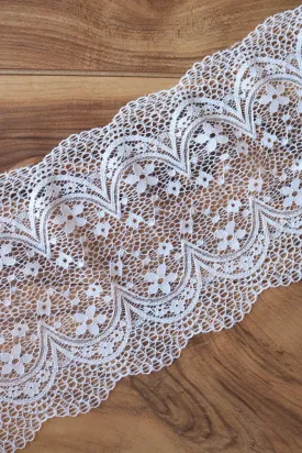 Ivory 7.5" Wide Stretch Lace