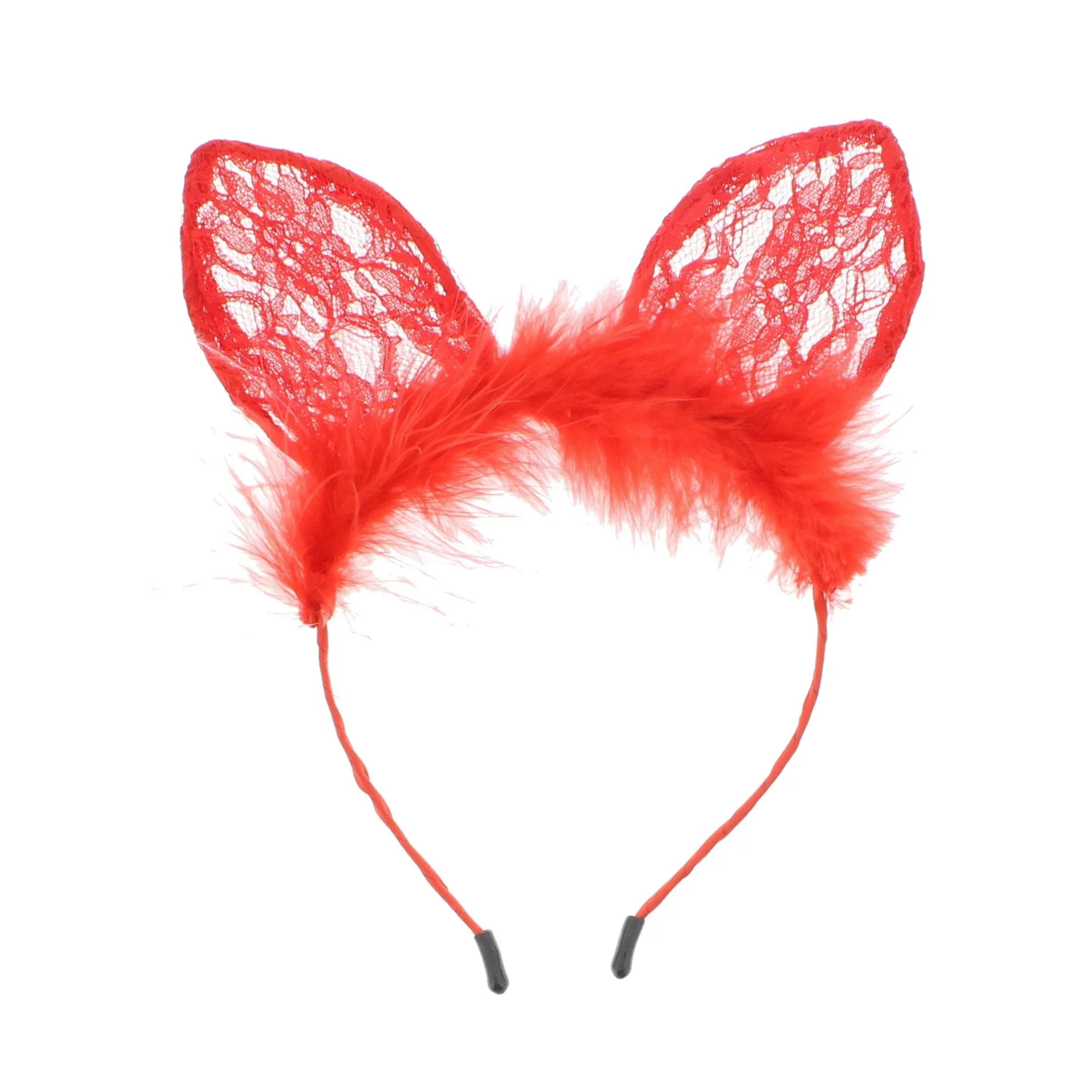 Lace Cat Ears Headband with Fur